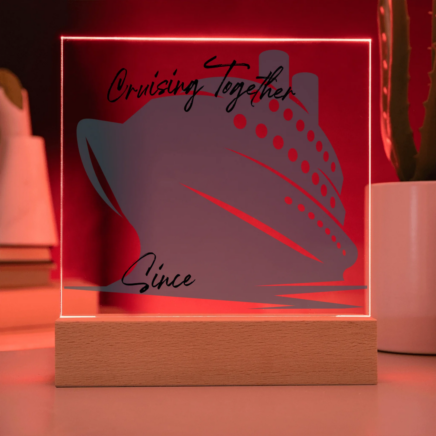 Acrylic Square with LED Base 9