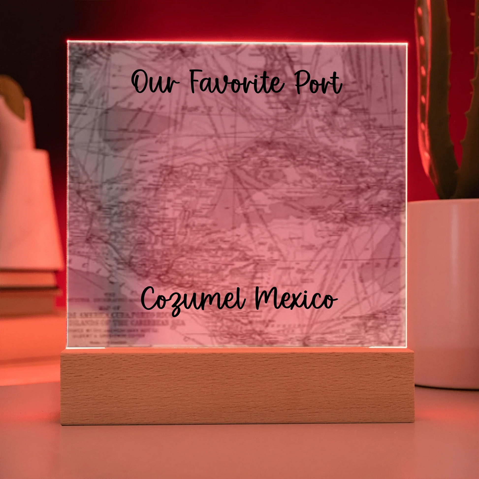 Acrylic Square with LED Base 9